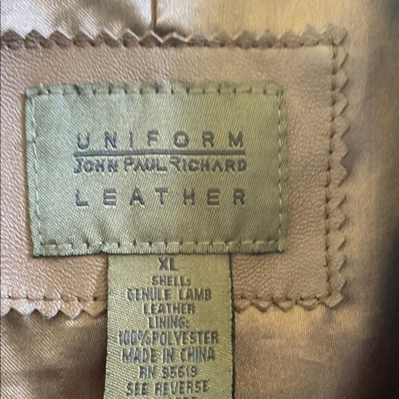 John Paul Richard Brown Genuine Lamb Leather Studded Womens Jacket XL - Picture 3 of 4